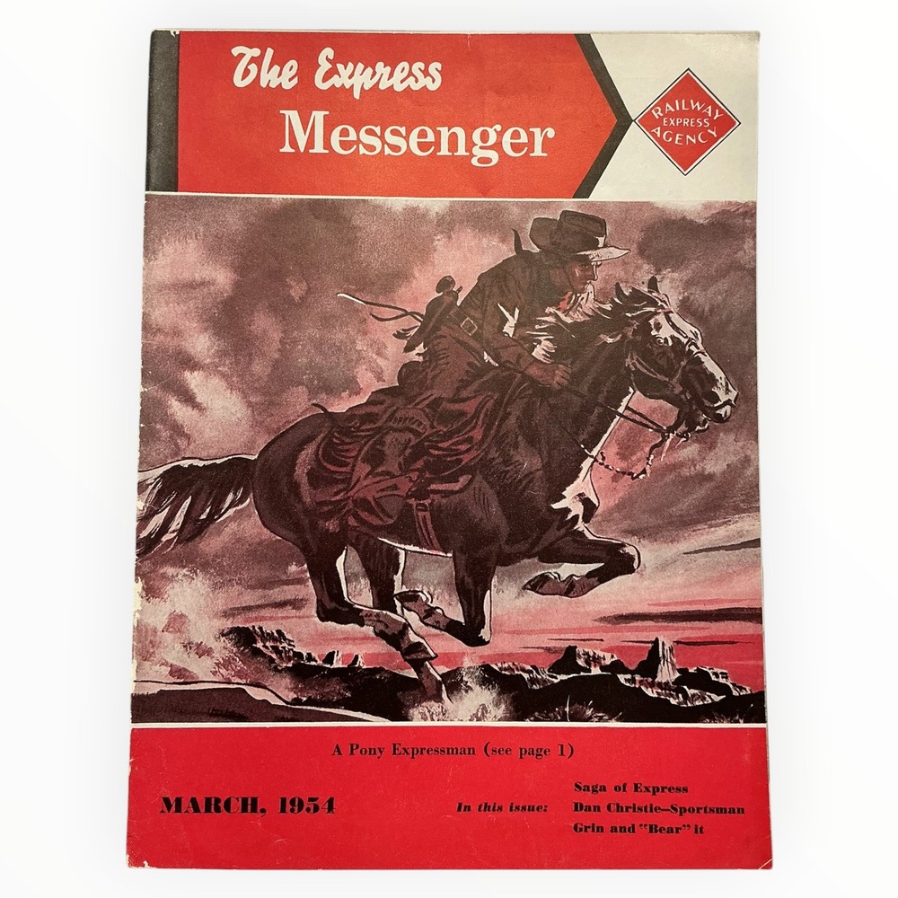 1954 Railway Express Agency Express Messenger Pony Express Cover Article Pages